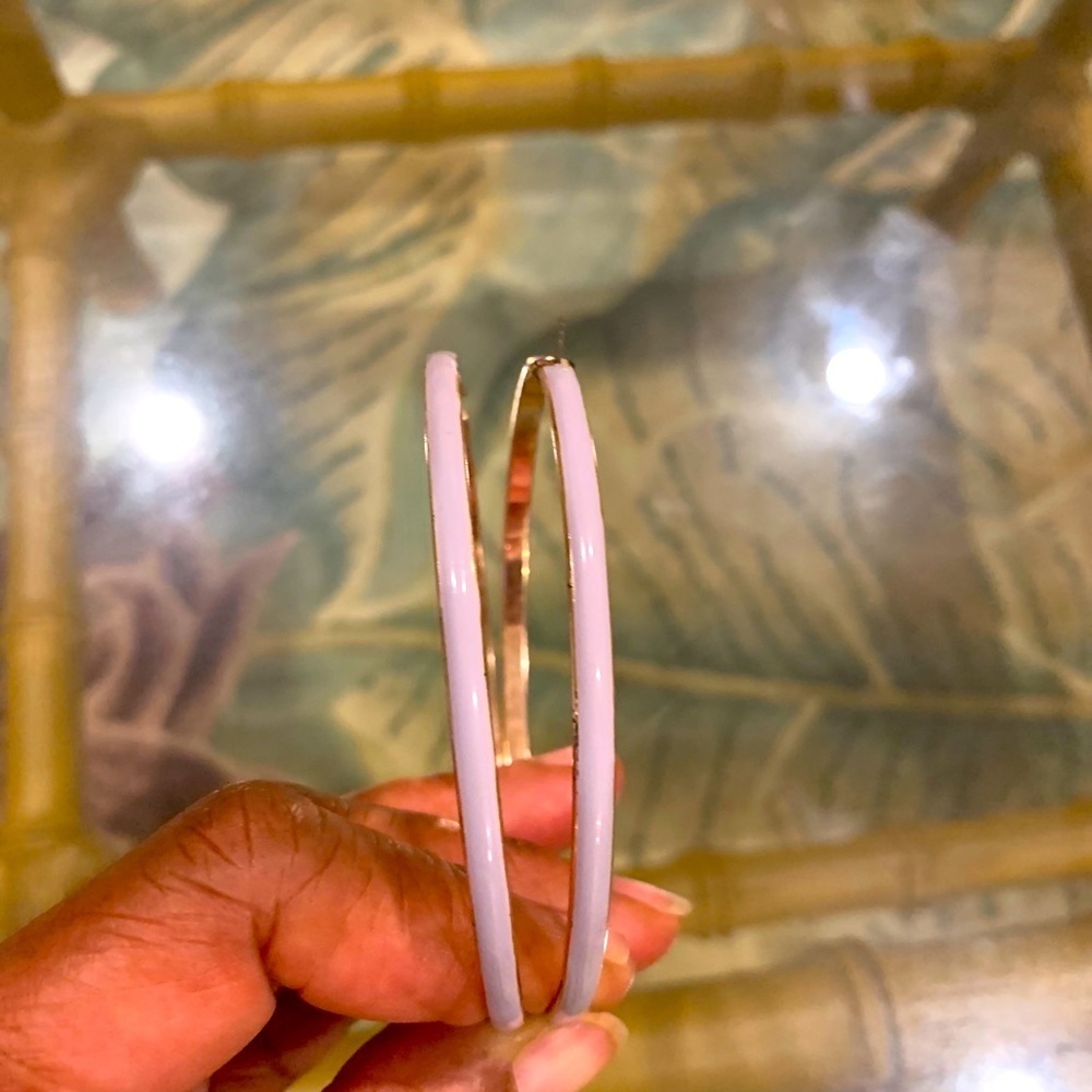 INC Purple Haze Large Hoop Earrings